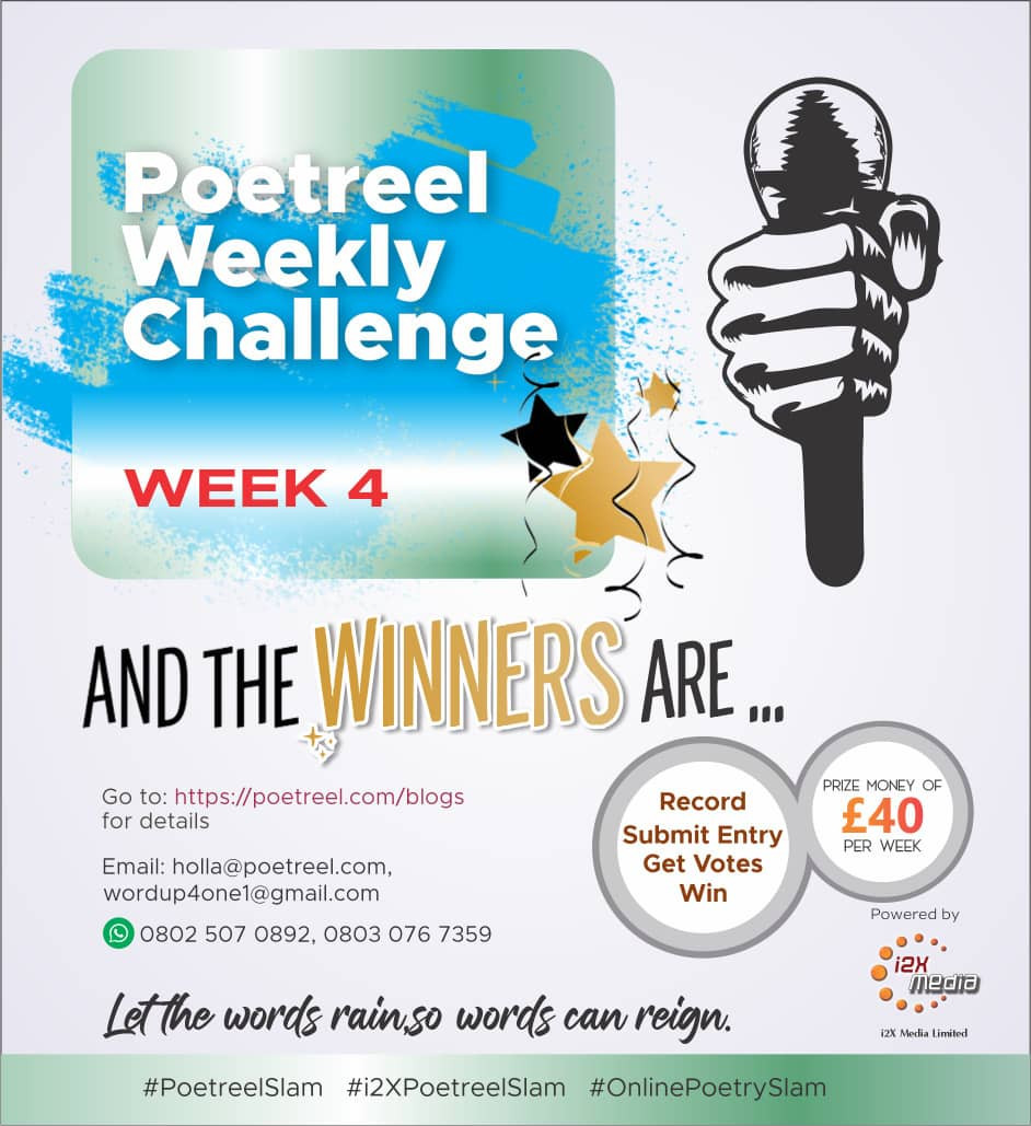 The winners for Week Four of Poetreel Weekly Challenge are...