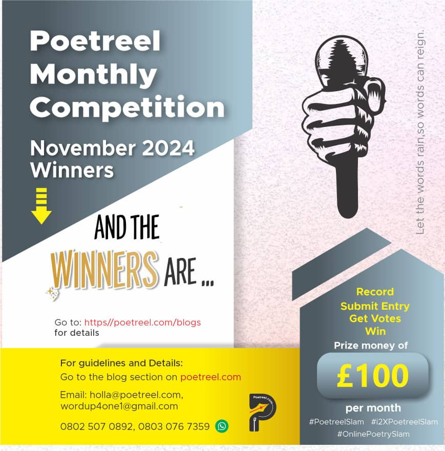 The November winners of Poetreel Monthly Competition